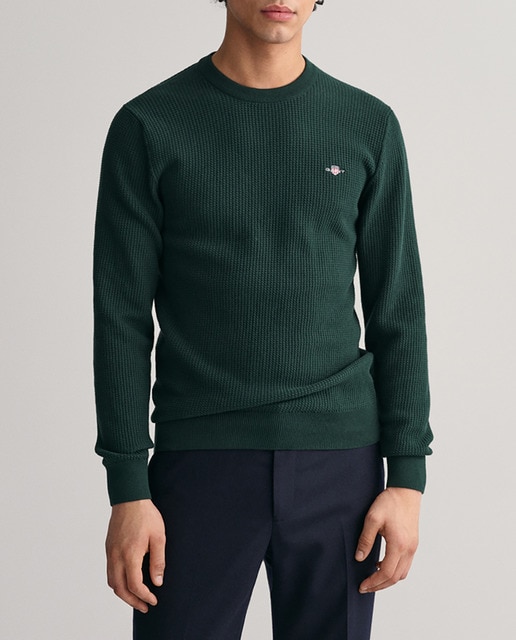 Imagen 0 de Jersey de cuello redondo y microalgodón con textura