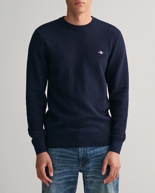 Imagen 0 de Jersey de cuello redondo y microalgodón con textura