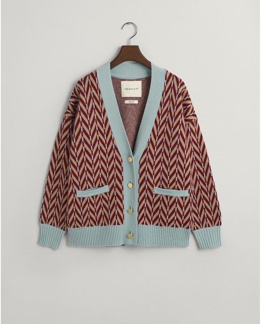 Imagen 0 de Cárdigan con diseño de espiga multicolor