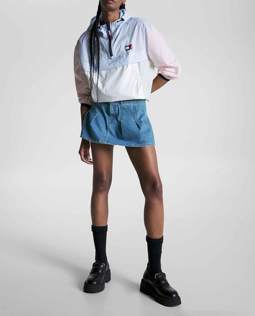 Imagen 0 de Falda vaquera de corte mini plisada