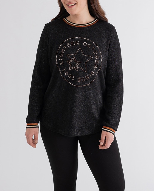 Imagen 0 de Camiseta estampación estrella con strass