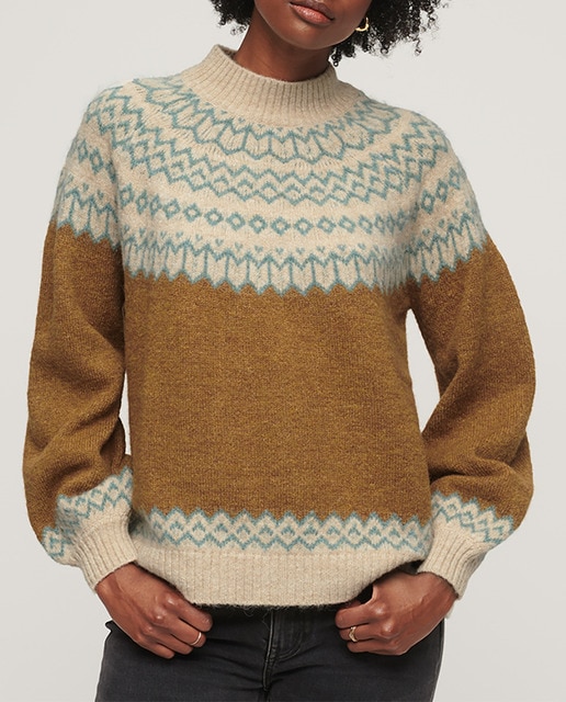 Imagen 0 de Jersey punto de mujer con estampado de corte holgado