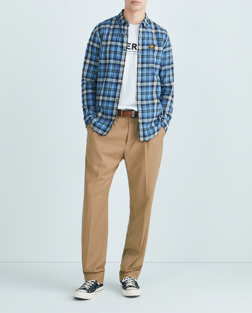 Imagen 0 de Camisa de leñador de algodón orgánico con logotipo Vintage