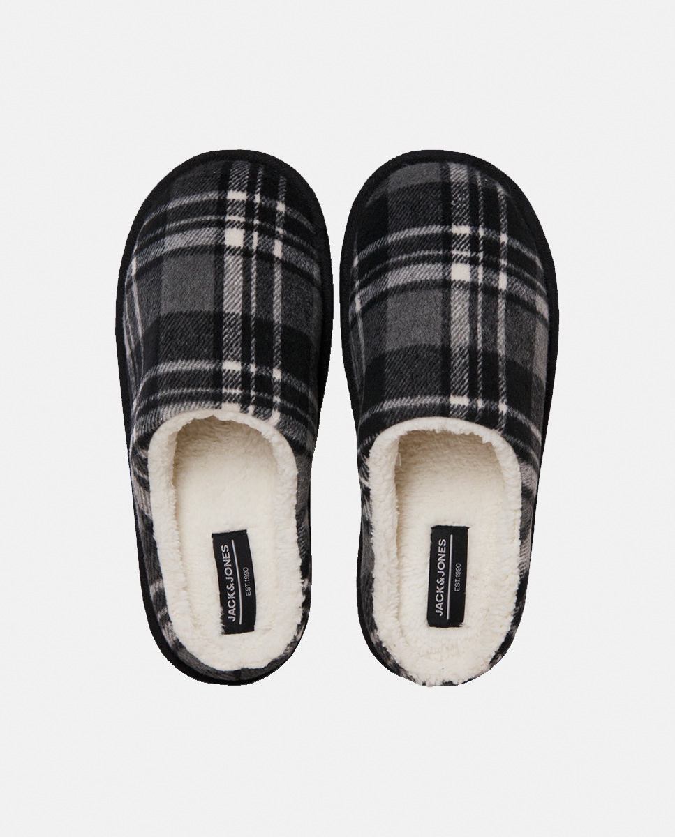 Chinelos de Quarto em Tecido Cinzento-3