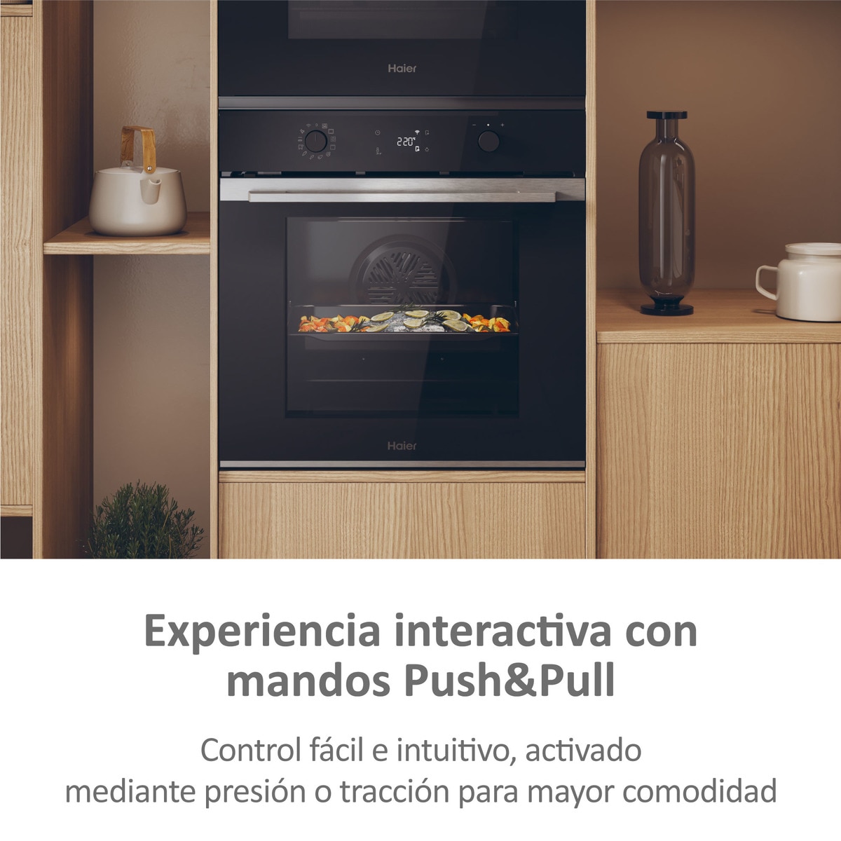 Horno multifunción Haier WIFI limpieza pirolítica e hidrolítica ID Series 2 - H6 ID2P5B3YTX Negro-5