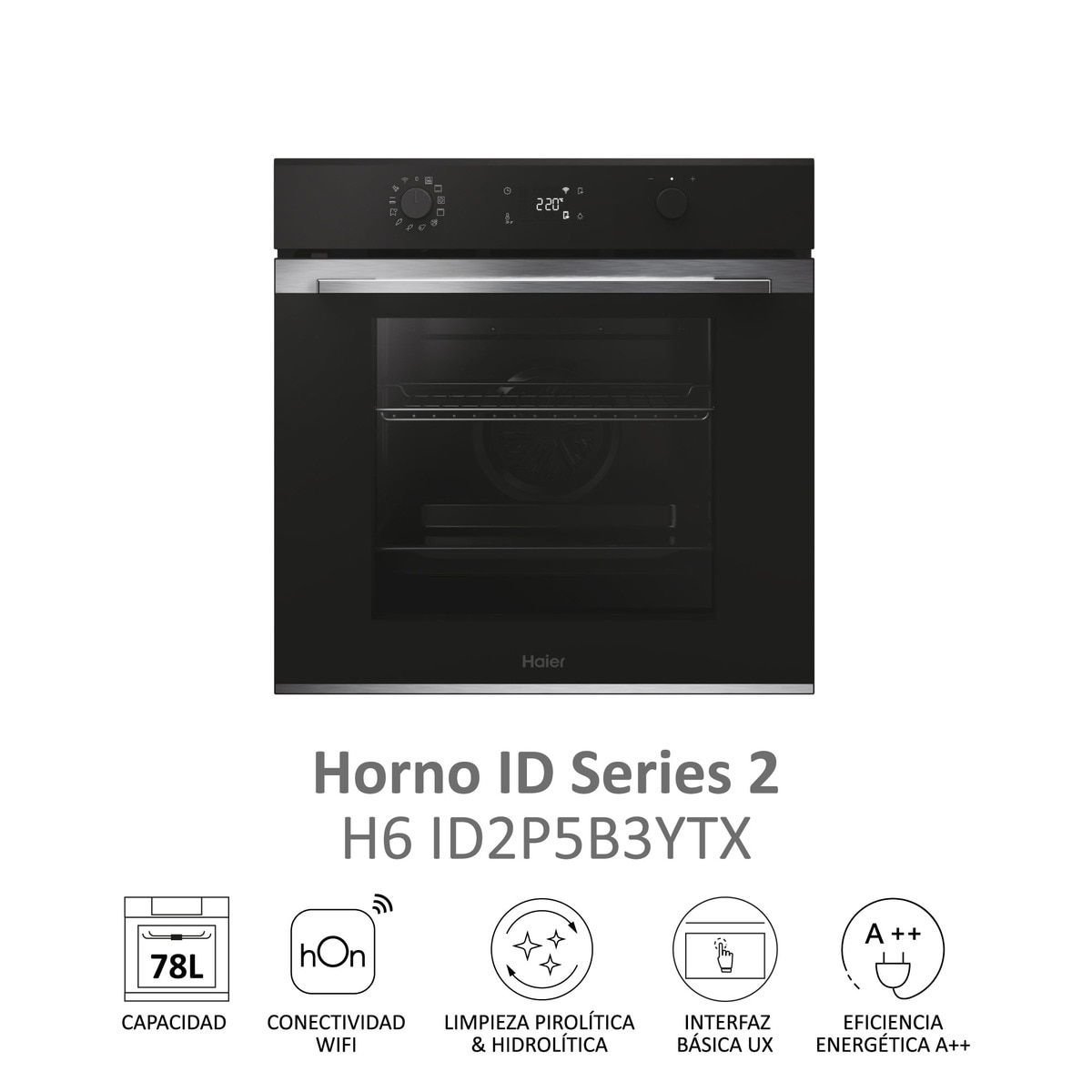 Horno multifunción Haier WIFI limpieza pirolítica e hidrolítica ID Series 2 - H6 ID2P5B3YTX Negro-3