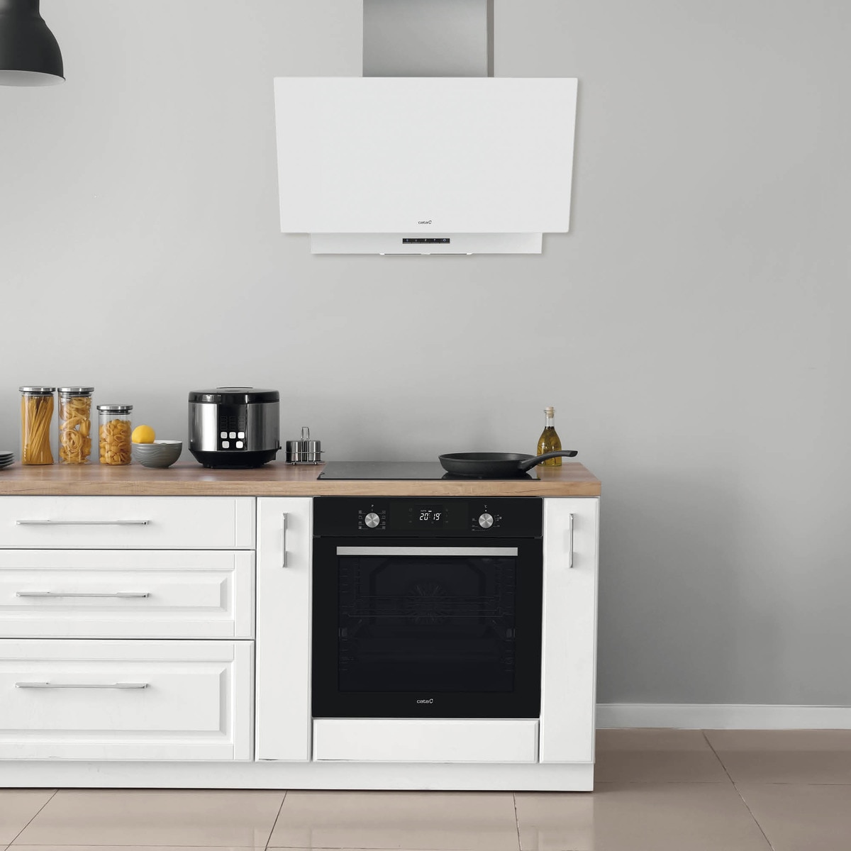 Campana decorativa Cata 3 velocidades + 1 turbo - THALASSA 700GWH /G Cristal blanco-5