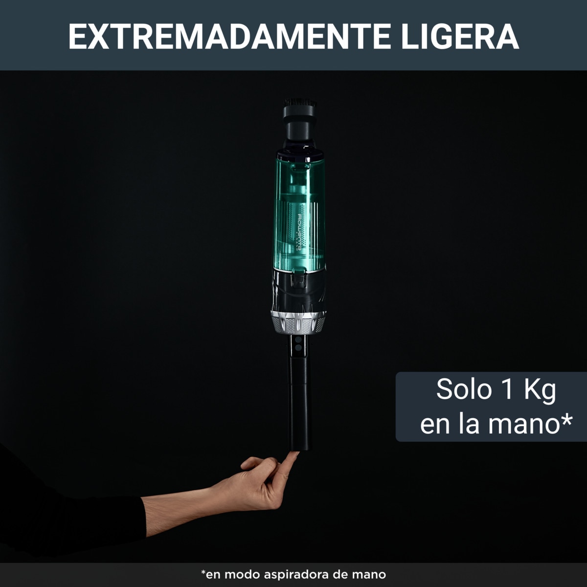 Aspirador de escoba recargable Rowenta Nano Essent Turquesa / Plata-3