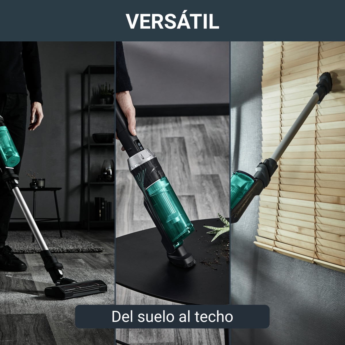 Aspirador de escoba recargable Rowenta Nano Essent Turquesa / Plata-5