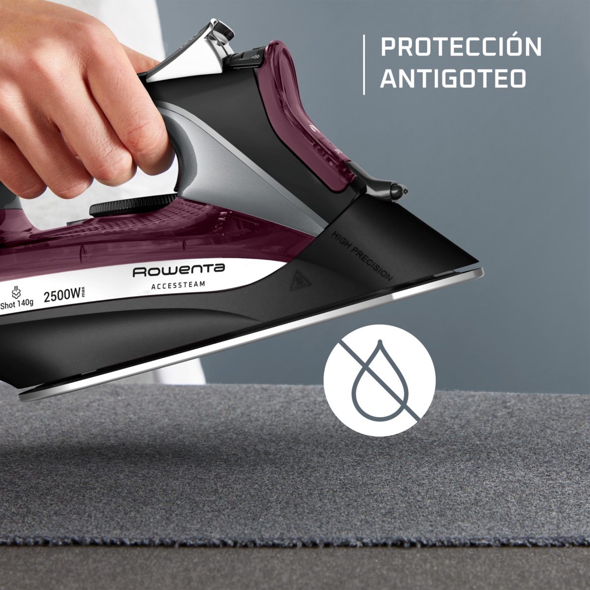 Plancha de vapor Rowenta DW4348 Accesteam con suela microsteam 300 Burdeos-6