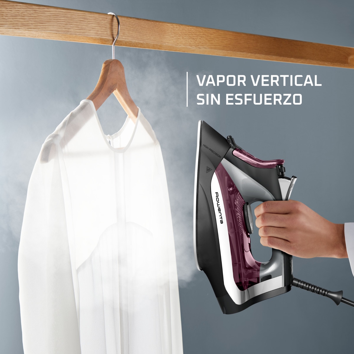 Plancha de vapor Rowenta DW4348 Accesteam con suela microsteam 300 Burdeos-5