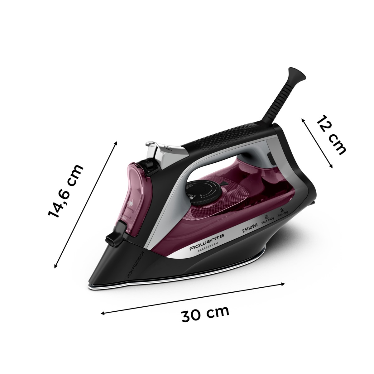 Plancha de vapor Rowenta DW4348 Accesteam con suela microsteam 300 Burdeos-7