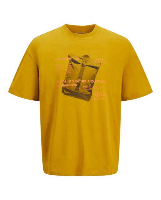 Imagen 0 de Camiseta con back front print, cuello redondo ajustado manga corta de hombre