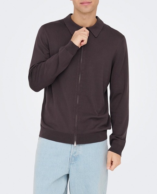 Imagen 0 de Cardigan de punto con cremallera de hombre