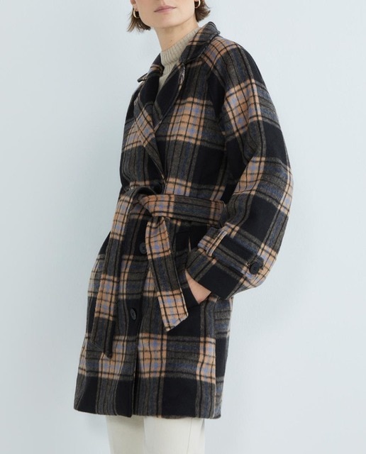 Imagen 0 de Abrigo de mujer lazado de cuadros