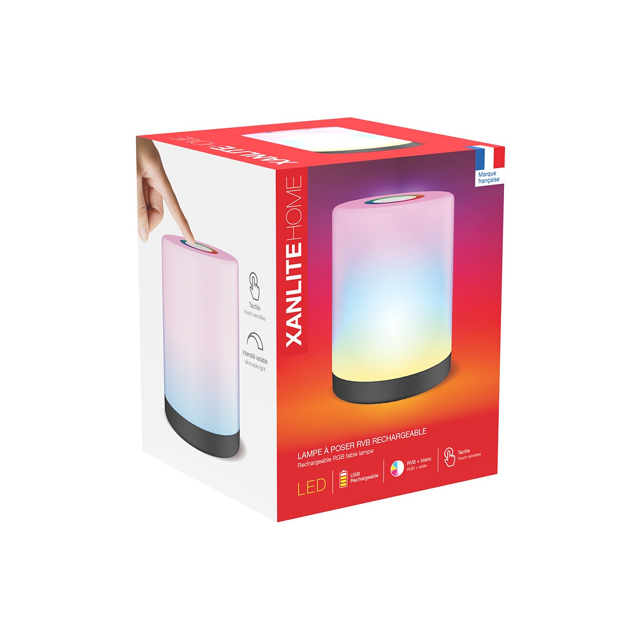 Lámpara de Mesa RGB Recargable Blanco-2