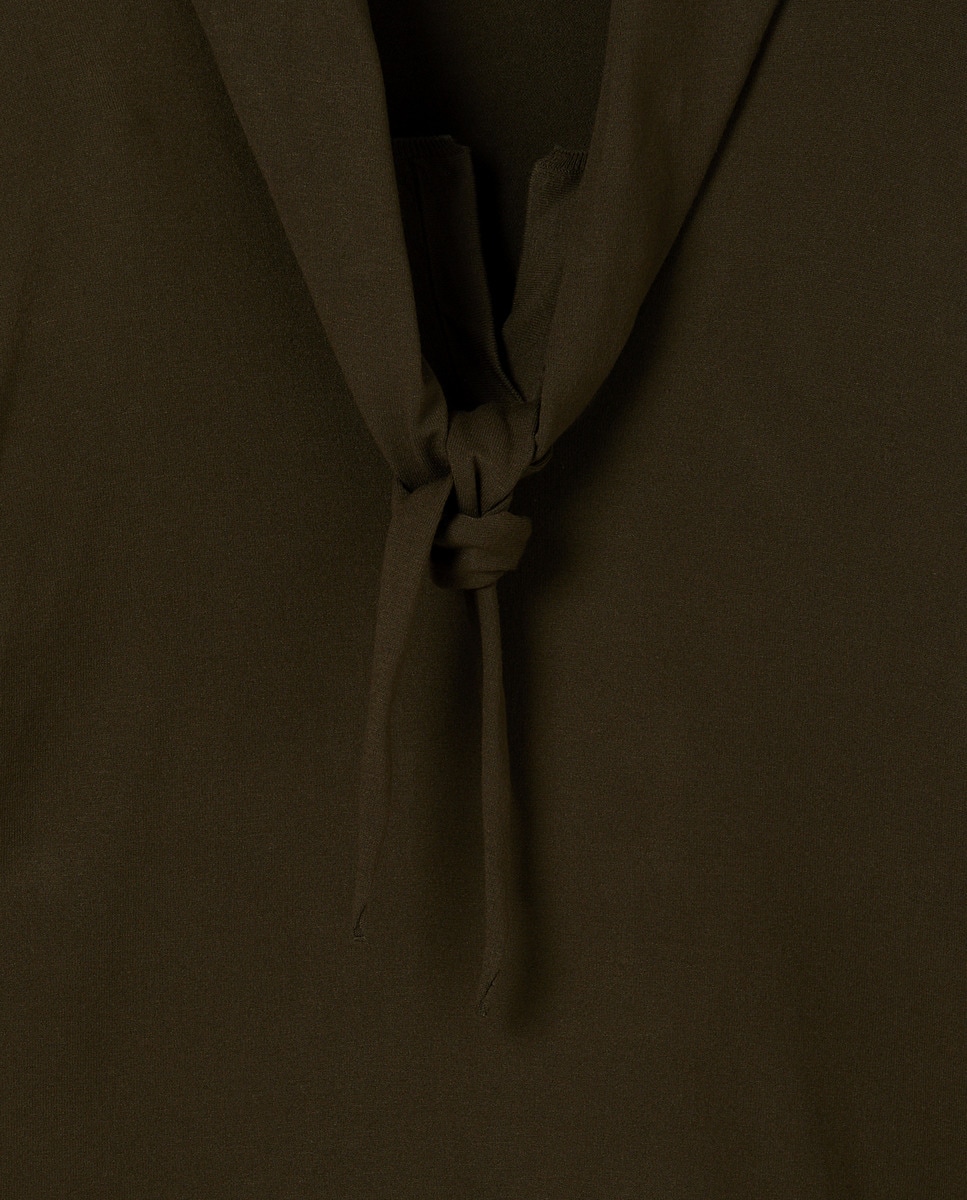 Camisola de Malha com Gola Desmontável 730 Camel-5
