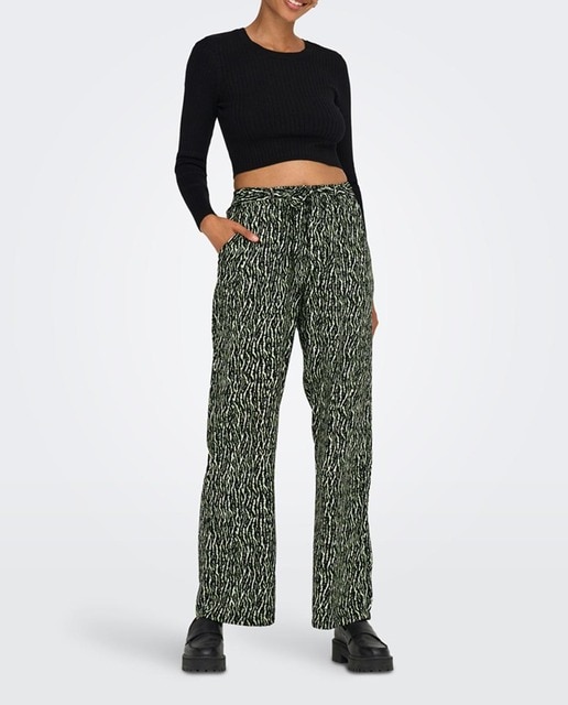 Imagen 0 de Pantalón palazzo de mujer estampado con cintura elástica
