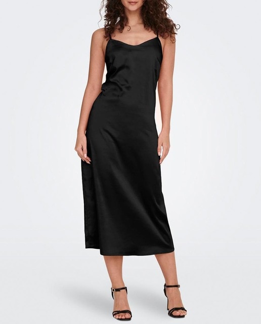 Imagen 0 de Vestido midi satinado de tirantes