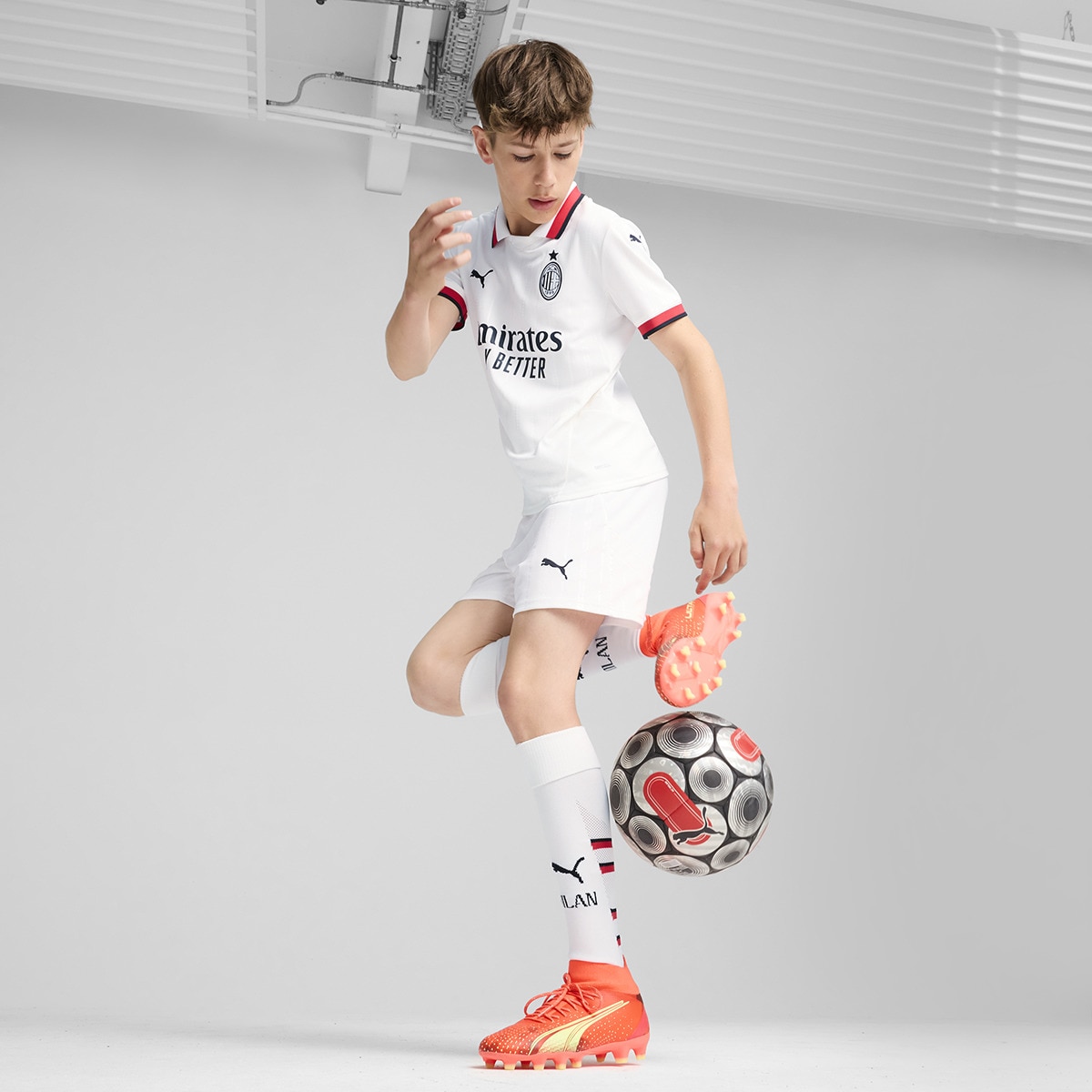 T-shirt de Criança 2.º Equipamento AC Milán 2024-2025 Branco-4