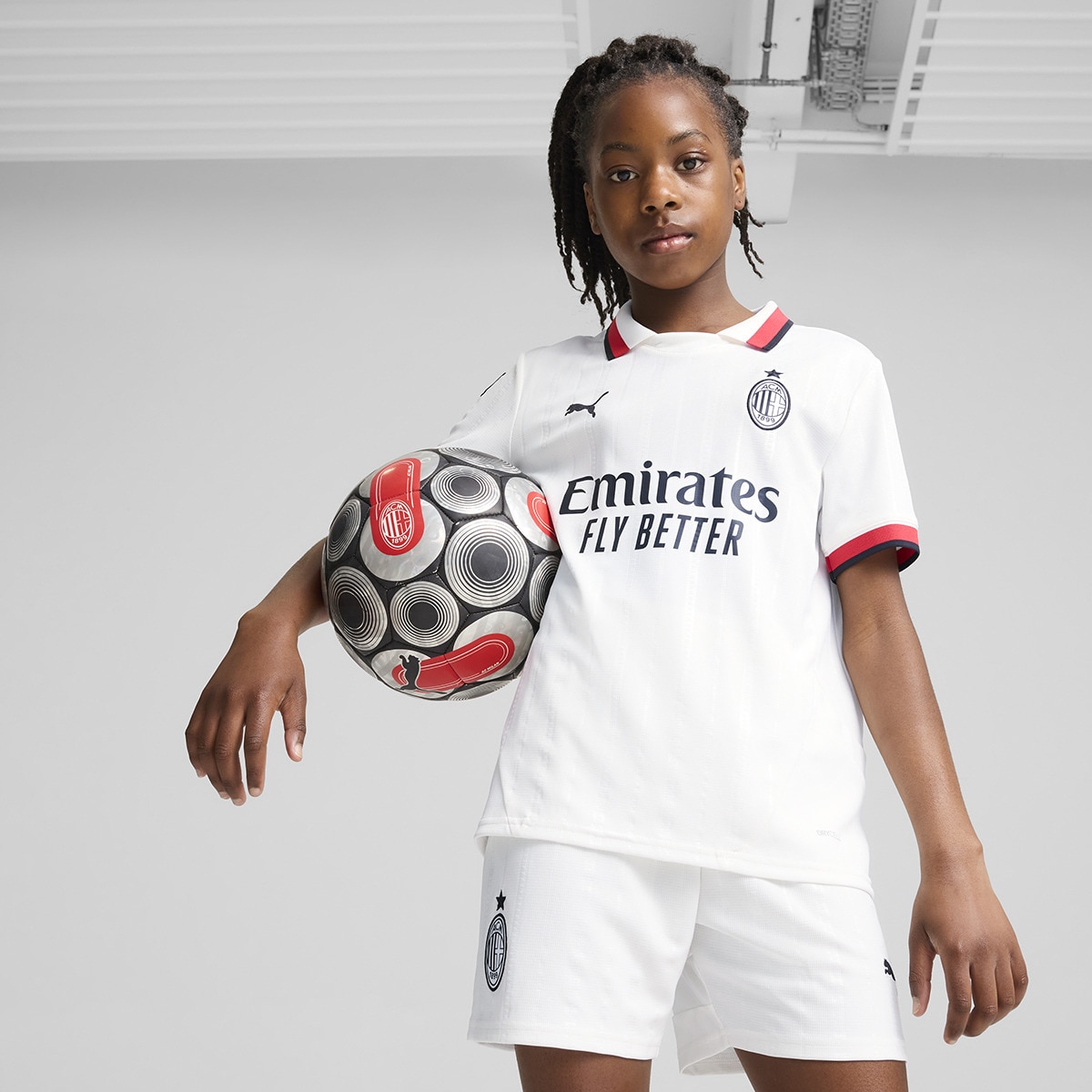 T-shirt de Criança 2.º Equipamento AC Milán 2024-2025 Branco-1