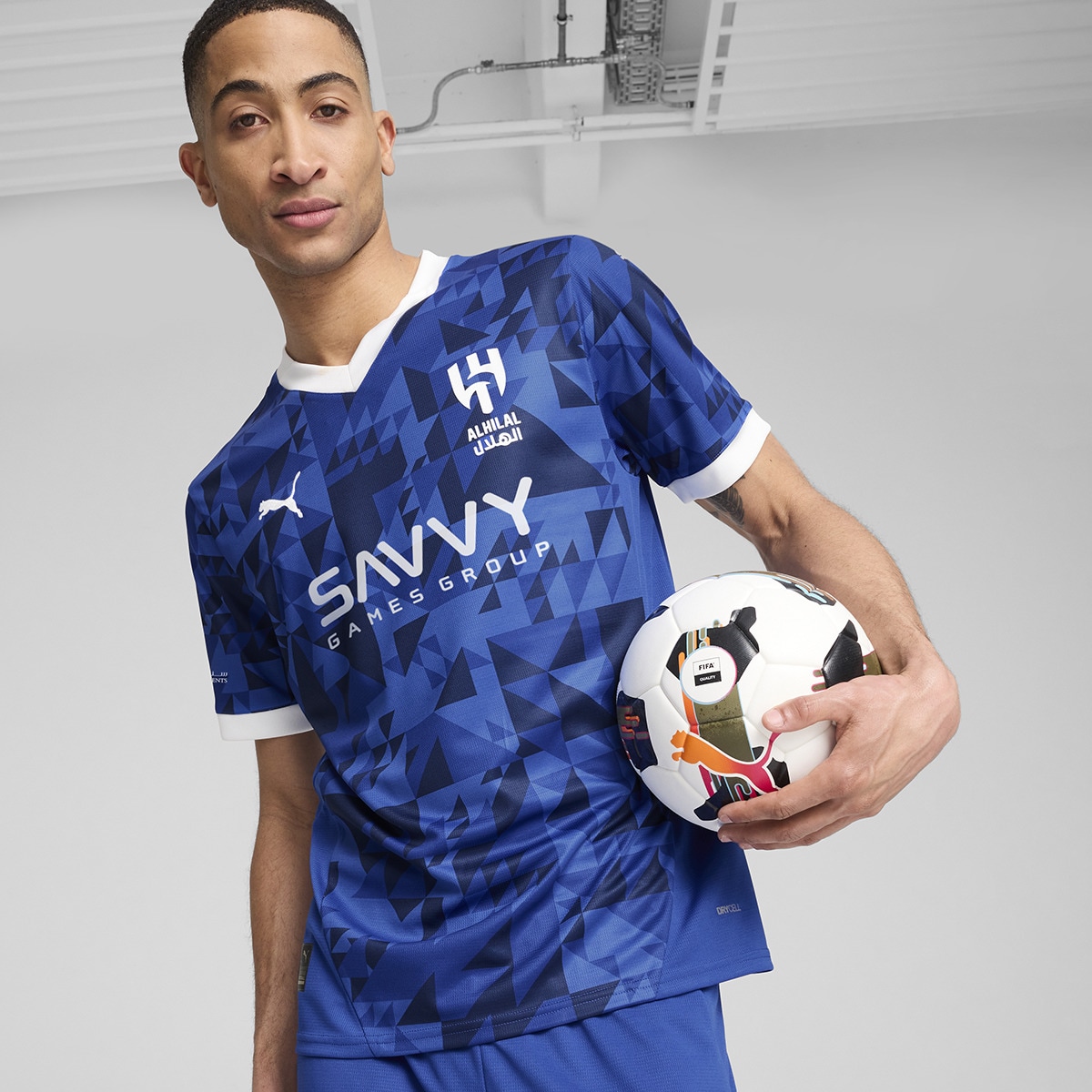 T-shirt de Homem 1.º Equipamento Al Hilal 2024-2025 Neymar Jr Réplica Azul-1