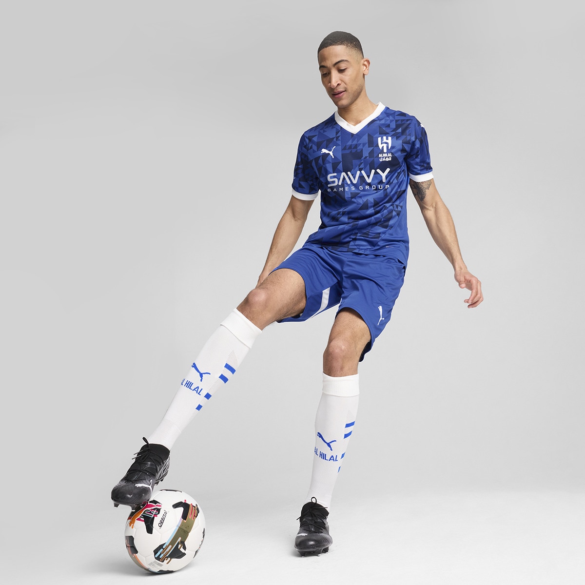 T-shirt de Homem 1.º Equipamento Al Hilal 2024-2025 Neymar Jr Réplica Azul-5