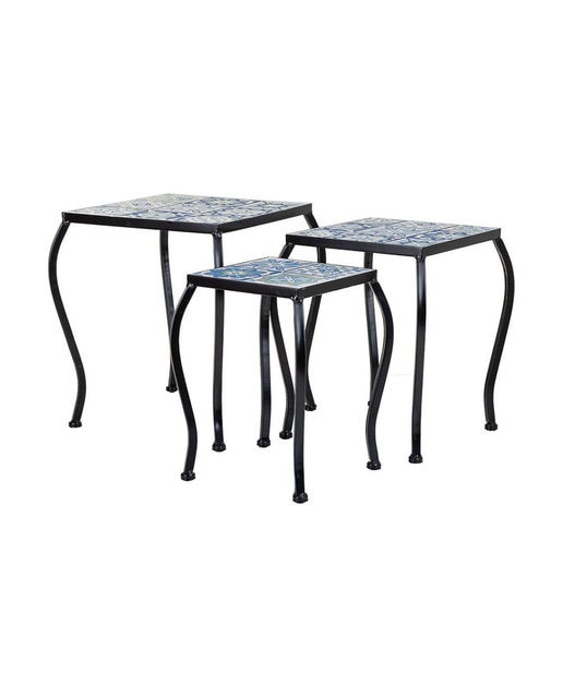 Imagen 0 de Soportes set 3 piezas de mosaico y forja negro