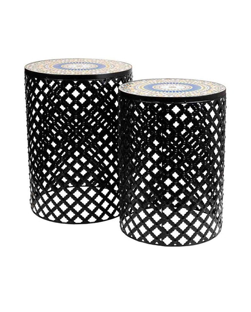 Imagen 0 de Soportes set 2 piezas de mosaico y forja negro