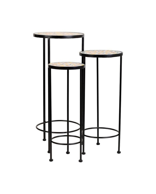 Imagen 0 de Soportes set 3 piezas de mosaico y forja negro