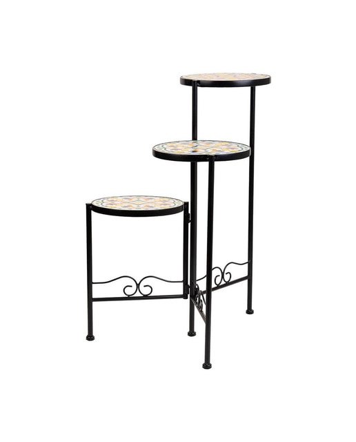 Imagen 0 de Soportes set 3 piezas de mosaico y forja negro