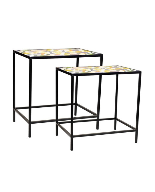 Imagen 0 de Soportes set 2 piezas de mosaico y forja negro