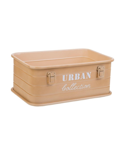 Imagen 0 de Cesto rectangular de metal impreso marrón