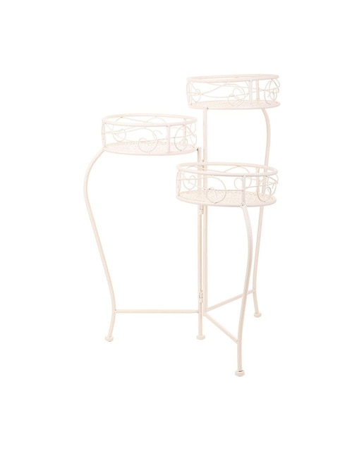 Imagen 0 de Soporte para 3 macetas de forja blanco
