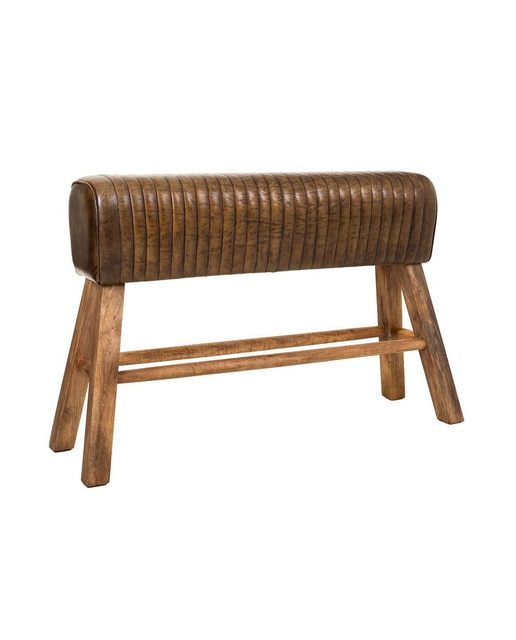 Imagen 0 de Banqueta de madera y piel