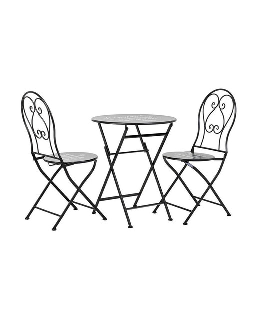 Imagen 0 de Conjunto mesa y 2 sillas de forja negro