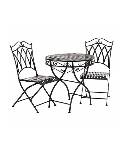 Imagen 0 de Conjunto mesa y 2 sillas de forja negro