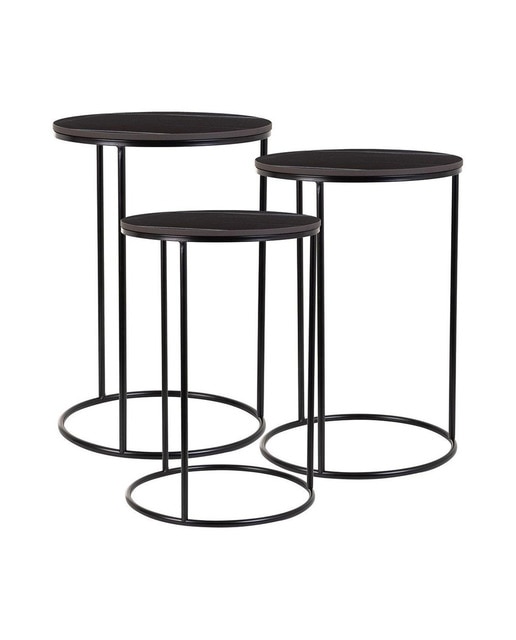 Imagen 0 de Mesas set 3pzas de metal negro
