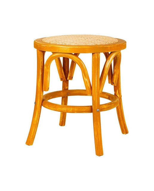Imagen 0 de Taburete de madera y asiento de ratán