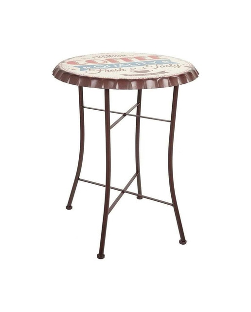 Imagen 0 de Mesa redonda de metal blanco