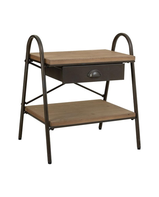 Imagen 0 de Kit mesita de madera y metal marrón