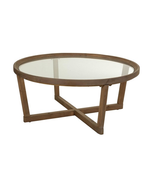 Imagen 0 de Kit mesa de centro de madera y cristal marrón