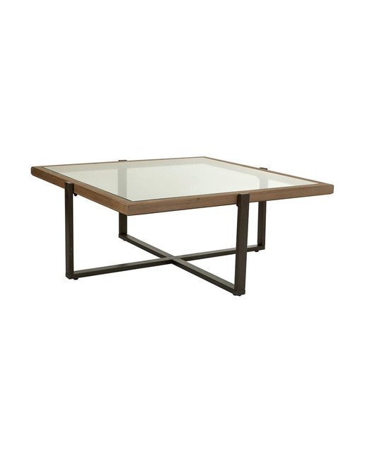 Imagen 0 de Kit mesa de centro de madera, metal y cristal marrón