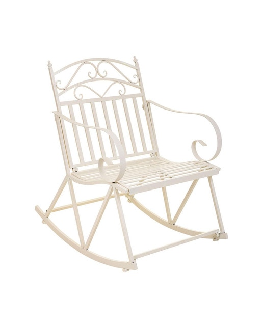 Imagen 0 de Sillón balancín de forja blanco