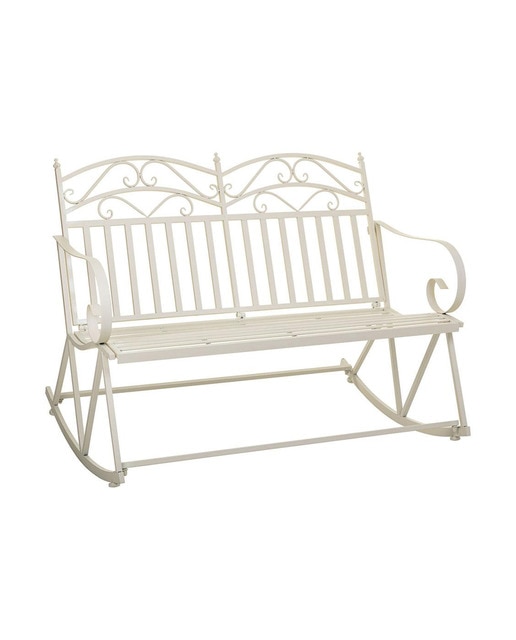 Imagen 0 de Sofá balancín de forja blanco