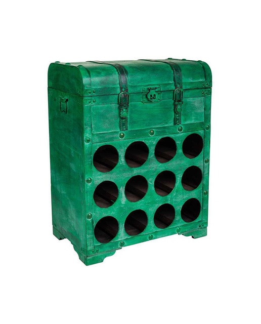 Imagen 0 de Baúl botellero de madera con arcon y hueco de 12 botellas