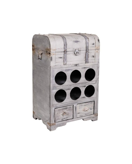 Imagen 0 de Baúl botellero de madera con arcon y hueco de 6 botellas