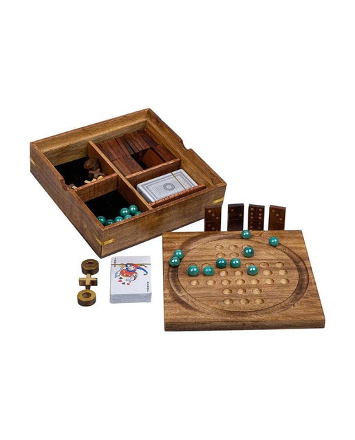 Imagen 0 de Juego 5 en 1 (3 en linea+domino+dados+2 cartas+solitario)