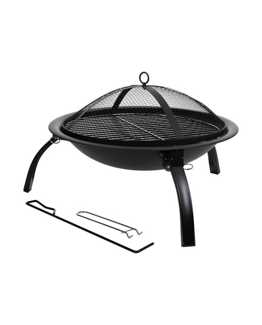Imagen 0 de Barbacoa exterior de metal con parrilla negro