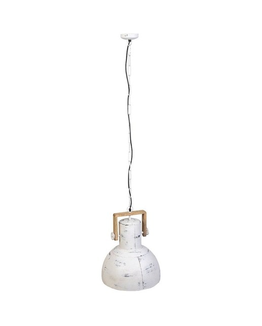 Imagen 0 de Lámpara de techo de madera y metal blanco
